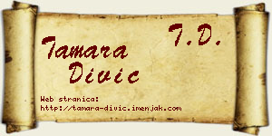 Tamara Divić vizit kartica